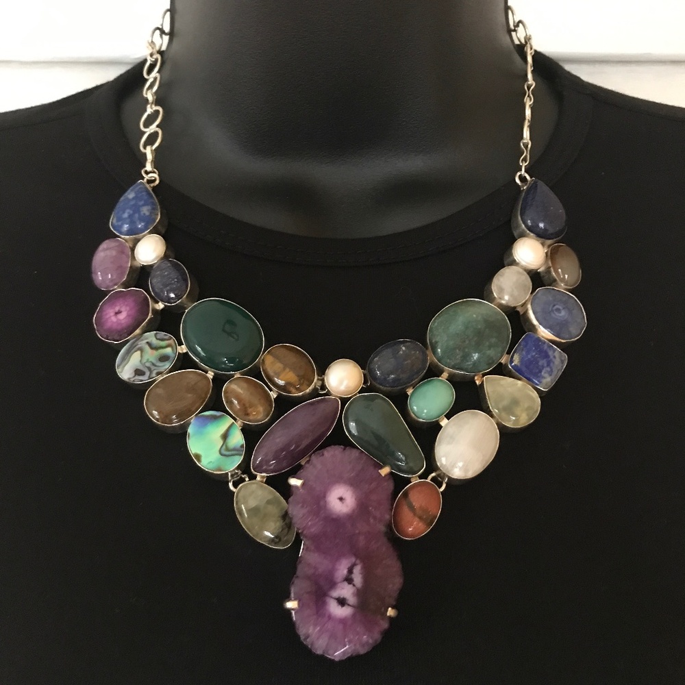 Pearl & Gemstone Necklace- EUC! - Picture 3 of 11